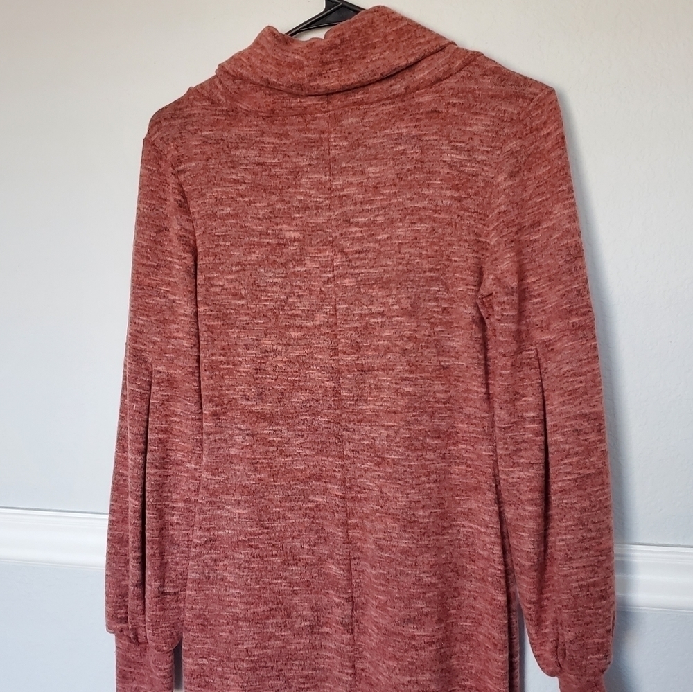 𝅺Lulu's Mattea Heathered Red Cowl Neck Midi Sweater Dress XS NWOT - Picture 16 of 16